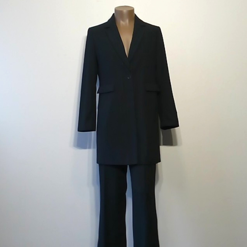 Women's Business 2pc Black pinstripe business suit by John Paul Richard